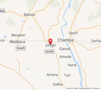 Map of Janjgir, Chhattisgarh