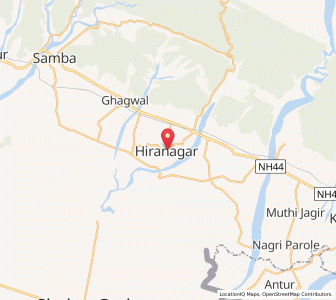 Map of Jasmergarh, Kashmir