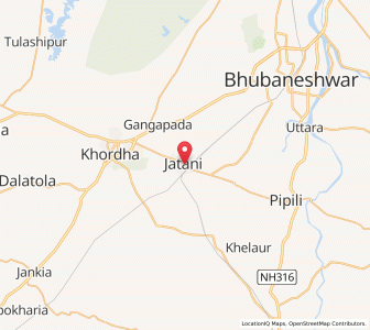 Map of Jatani, Odisha