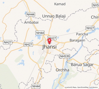 Map of Jhansi, Uttar Pradesh