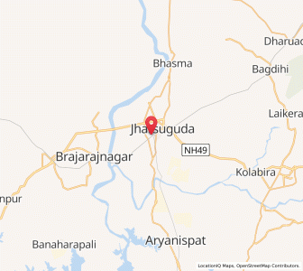 Map of Jharsuguda, Odisha