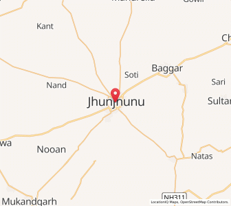 Map of Jhunjhunun, Rajasthan