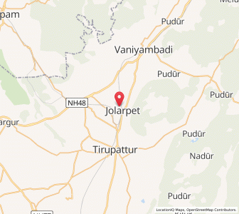 Map of Jolarpettai, Tamil Nadu