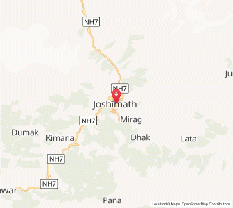 Map of Joshimath, Uttarakhand