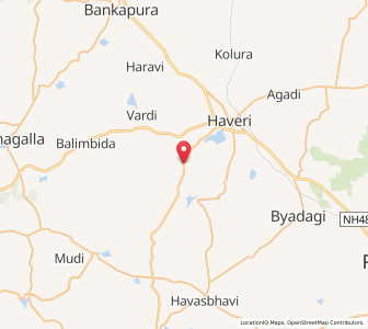 Map of Kabur, Karnataka