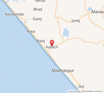 Map of Kadach, Gujarat
