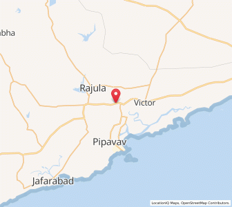 Map of Kadjali, Gujarat