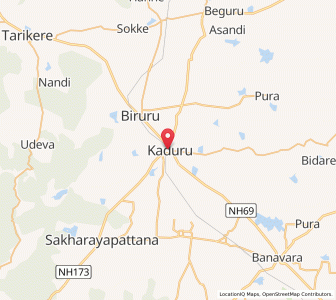 Map of Kadur, Karnataka
