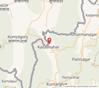 Map of Kailashahar, Tripura