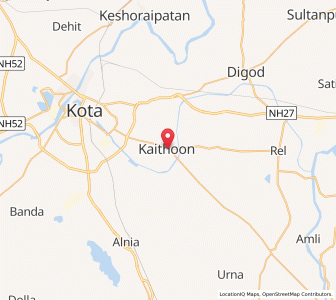 Map of Kaithoon, Rajasthan