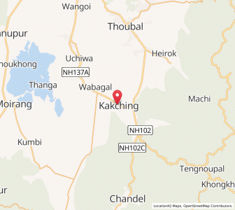 Map of Kakching, Manipur