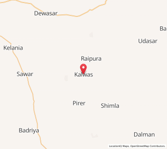Map of Kalwas, Rajasthan
