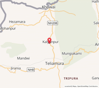Map of Kalyanpur, Tripura