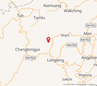 Map of Kamahu, Nagaland