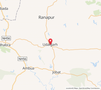 Map of Kanas, Madhya Pradesh