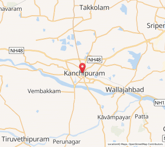 Map of Kanchipuram, Tamil Nadu
