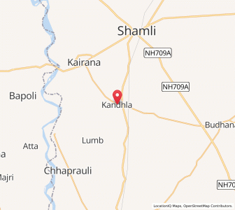 Map of Kandhla, Uttar Pradesh