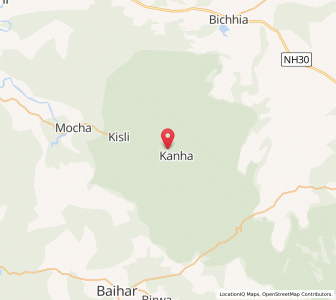 Map of Kanha, Madhya Pradesh