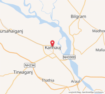 Map of Kannauj, Uttar Pradesh