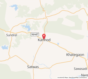 Map of Kannod, Madhya Pradesh