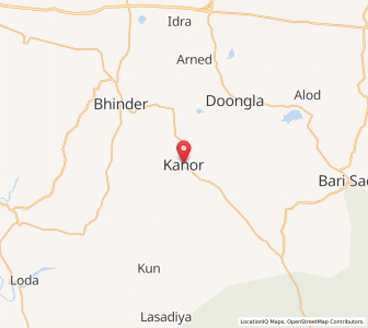 Map of Kanor, Rajasthan