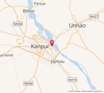 Map of Kanpur Cantonment, Uttar Pradesh