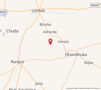 Map of Kantharia, Gujarat