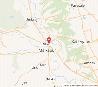 Map of Karad, Dadra and Nagar Haveli and Daman and Diu