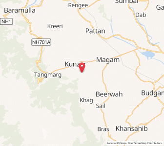 Map of Karahom, Kashmir