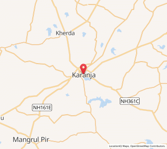 Map of Karanja, Maharashtra