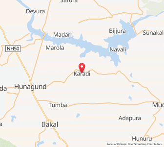 Map of Kardi, Karnataka