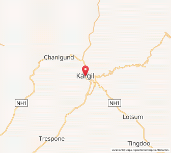 Map of Kargil, Kashmir