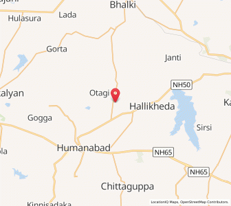 Map of Karimabad, Karnataka