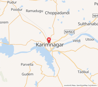 Map of Karimnagar, Andhra Pradesh