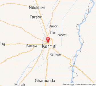Map of Karnal, Haryana