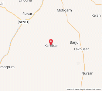 Map of Karnisar, Rajasthan
