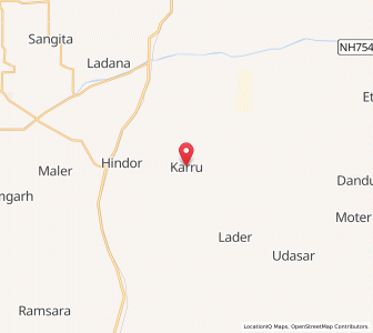 Map of Karru, Rajasthan