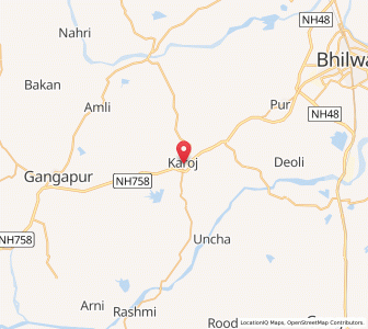Map of Karui, Rajasthan