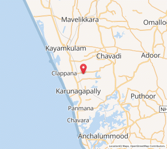 Map of Karunagapalli, Kerala