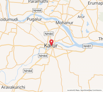 Map of Karur, Karnataka