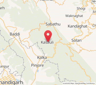 Map of Kasauli, Himachal Pradesh