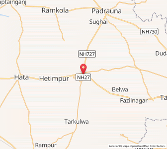 Map of Kasia, Uttar Pradesh