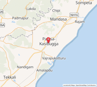 Map of Kasibugga, Andhra Pradesh