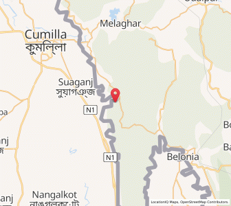 Map of Kathalia, Tripura