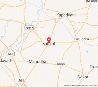Map of Kathlal, Gujarat