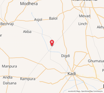 Map of Katosan Road, Gujarat