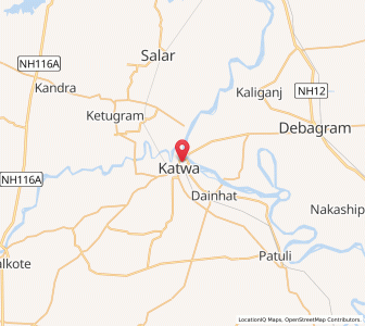 Map of Katoya, West Bengal