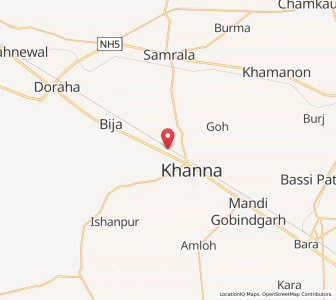 Map of Kauri, Punjab