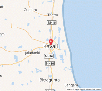 Map of Kavali, Andhra Pradesh