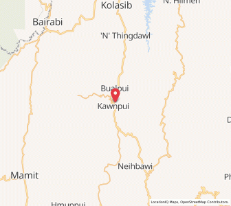 Map of Kawnpur, Mizoram